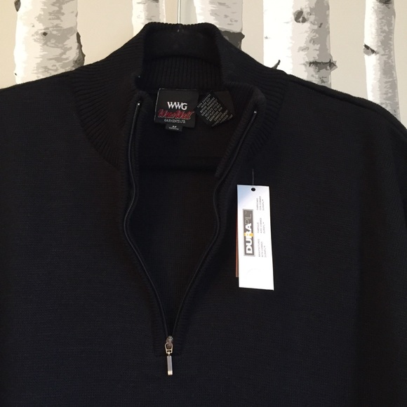 New High 1/4 Zip Collar Black Sweater - Picture 2 of 5